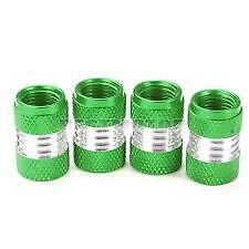 suits AUDI Metallic GREEN Metal Steel Dust Valve Wheel Tyre Caps (DC5)