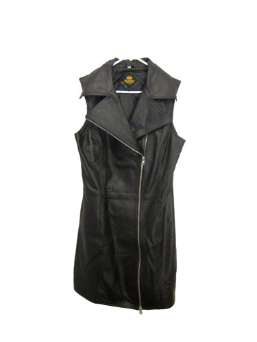 Sleeveless black leather - sleeveless,