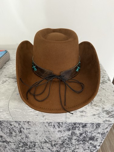 Men brown felt cowboy hat - men's,