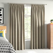 Juanita Pencil Pleat Room Darkening Curtains (Set of 2) 228W x 228D - Cream