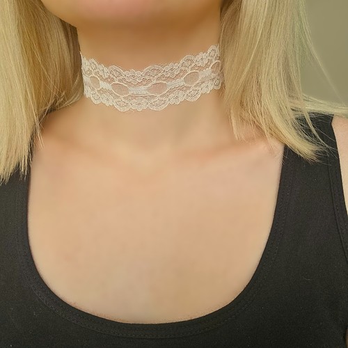 Choker lace white - lace, summer