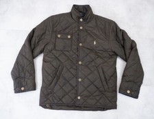 Polo Ralph Lauren Mens Quilted Jacket Size M 10-12 Years Brown Coat VGC