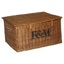 HUGE VINTAGE FORTNUM & MASON MID CENTURY WICKER BASKET 93X63CM LOG BIN STORAGE
