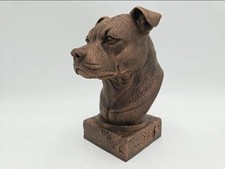 Staffordshire Bull Terrier Bust 6inch Black Brown Grey Or White
