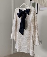 NWT H&M Limited Edition Sequined Tie-back Bow Dress Small Christmas New Years