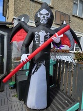 Halloween Inflatable Light Up Grim Reaper  Outdoor Decoration