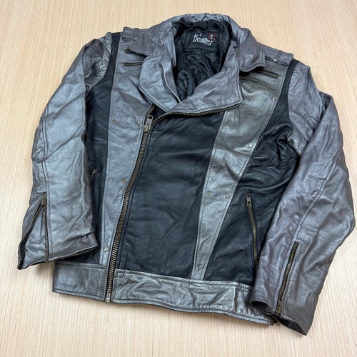Vintage 80s leather biker - leather,