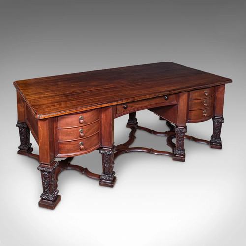 Antique partner desk - antique, partner's