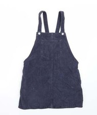 Topshop Womens Blue Cotton Blend Dungaree One-Piece Size 8