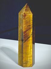 90mm High Quality Golden Tigers Eye Crystal Point Quartz Gemstone Obelisk Tower