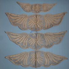 Set of 2 Wing Shape Inserts Lace Handmade Linen Bobbin Lace Ornament French Lace