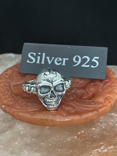 Silver skull ring - silver,