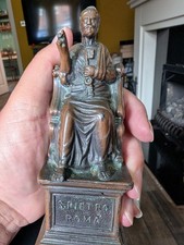 Bronze St Peter Statue Rome Souvenir 6.5" Catholic Religious Figurine