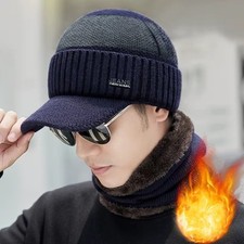 Mens Winter Warm Peaked Beanie