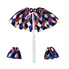 Professional Clown Costume Set With Detachable Collar And Cuffs For Kids Adults