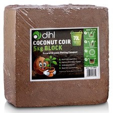 70 Litre 5KG Coconut Coir Compost Block/Brick Peat-Free Plant Potting Media