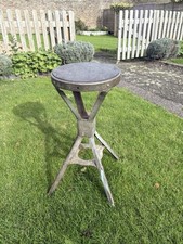 Evertaut Vintage Engineering Stool - Industrial Style Wooden Seat