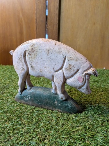 Cast iron pig door stop - cast,
