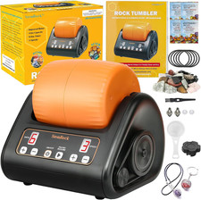Upgraded Rock Tumbler Kit, Complete Rock Polisher Machine, Durable 1 Lb Barrel