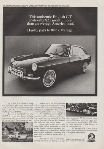 1967 mgb authentic - mgb/gt, "authentic
