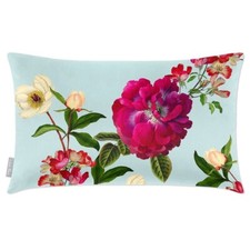 Luxury Eco-Velvet Filled Rectangle Oblong Sofa Cushion Floral Glade Many Colours