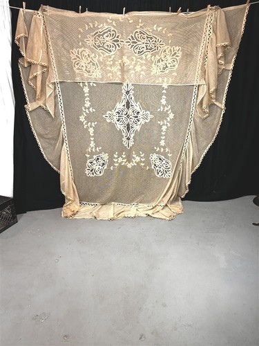 Antique bedspread lace net - antique,