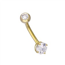 9ct Gold & 6mm Clear CZ