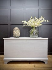 Antique Painted Blanket Chest Storage Trunk Bench Toy Shoe Storage TV Stand