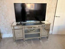 Mirror champagne trim tv cabinet