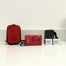 VGC Rare Red Canon IXUS 240 HS 16.1MP Digital Camera Full Kit - Tested