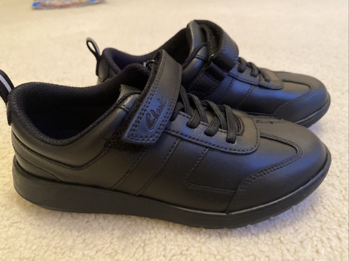 Boys black leather clarks kids - boys,