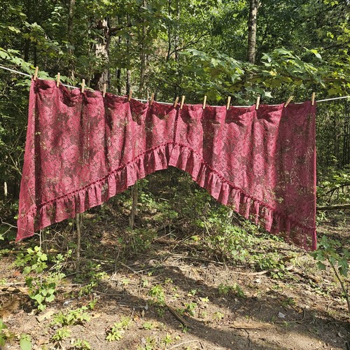 Vintage burgundy lace swag - lace,