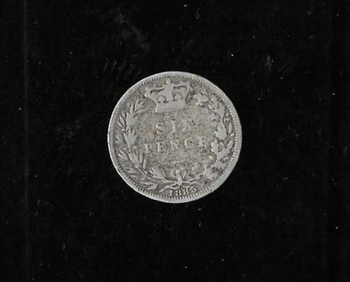 1885 queen victoria sixpence - queen,