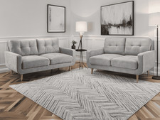 Camden Sofa Set - 3 & 2 Seater In Fabric Grey