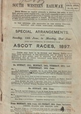 South Western Railway Ascot Races Special Arrangements Timetable 1897