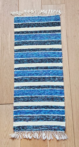 Swedish blue handwoven rag - , rug