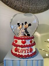 Rare ~ Disney Mickey & Minnie Mouse  ‘LOVE’ Musical Snowglobe ~ Wedding Gift ~