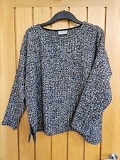 Out of Xile navy white beige woven yarn jumper ,size 2 or 14 / 16, used