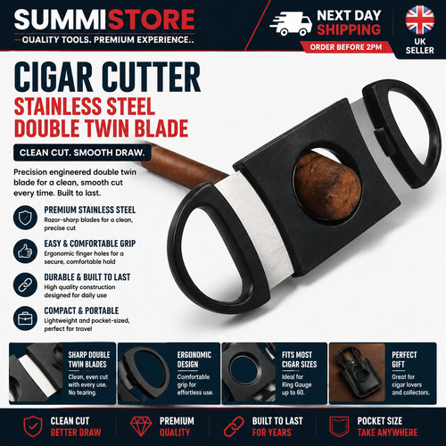 Quality black cigar cutter - cigar,