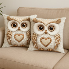 Plush Owl Love Pillow Covers