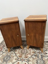 Mid century Teak bedside cupboards Pair Homeworthy  Retro Vintage 1960s 