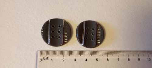 Plastic vintage buttons grey - vintage,