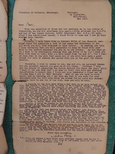WW1 Officer's Letter and