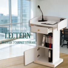 White Wooden Lectern Floor