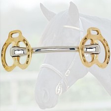 Stallion Horseshoe Bit Brass Cheek German Silver & Stainless Steel Horse Bit