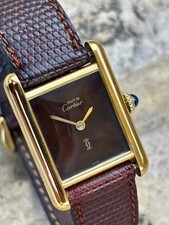 1982 Cartier Tank Must, Rare Brown Marble Dial, Box & Papers, Stunning