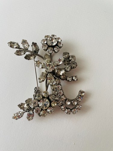 Vintage rhinestone floral - rhinestone,