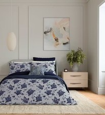 Bedeck of Belfast Freya Cotton Blend Midnight Blue Duvet Cover Set - Double A