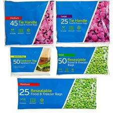 FOOD BAGS Tie Handle Bags Resealable bags  Sandwich bags food freezer bags