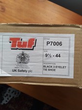 New Mens Tuf Black leather work shoes Size 9.5